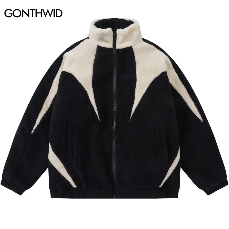 Winter Plush Jacket Parkas Streetwear Vintage Color Block Fuzzy Fluffy Plush Fleece Lambswool Coats Thicken Warm Padded Jackets
Winter Plush Jacket Parkas Streetwear Vintage Color Block Fuzzy Fluffy Plush Fleece Lambswool Coats Thicken Warm Padded Jackets