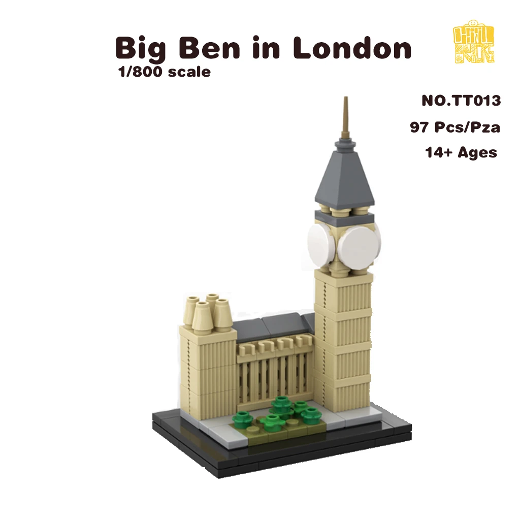 

MOC TT013 Big Ben London 1/800 Scale Model With PDF Drawings Building Blocks Bricks Kids DIY Toys Birthday Christmas Gifts