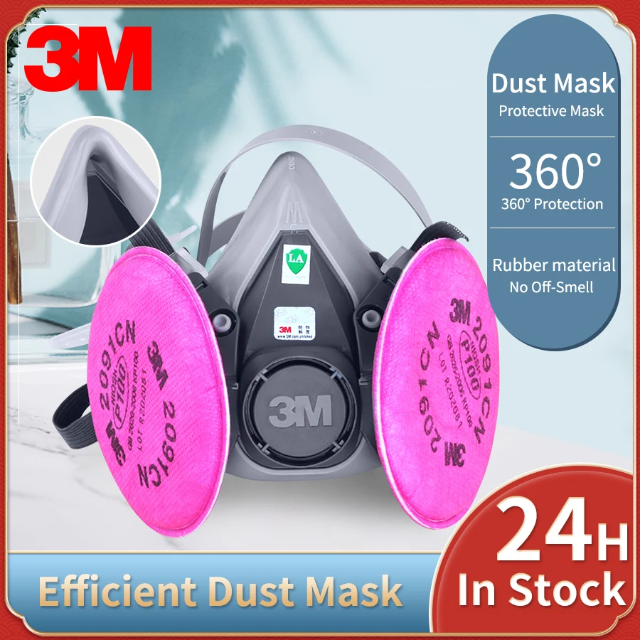Фото 3 м маска спрей краска 6200 с 2091/2097 P100 анти-частицы фильтры промышленные PM2.5 кислоты