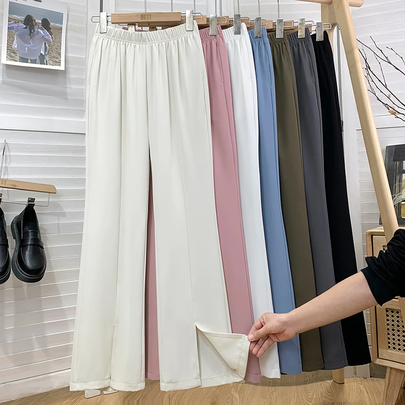 New Spring Women's Pants High Waist Casual Loose High End Wide Leg Pants Fashion Basic Full Length Split Flare Trousers
New Spring Women's Pants High Waist Casual Loose High End Wide Leg Pants Fashion Basic Full Length Split Flare Trousers