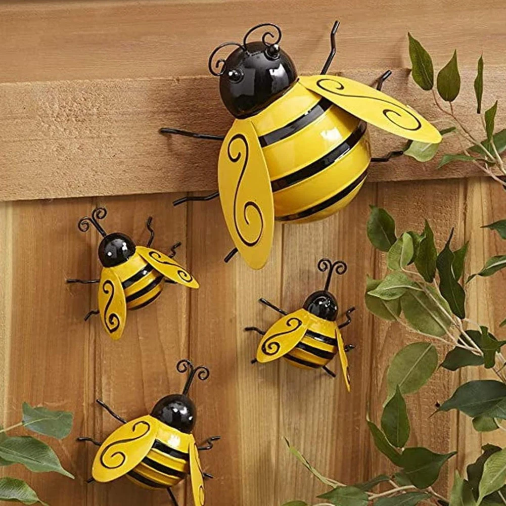 4PCS Metal Art Bumble Bee Home Garden Backyard Decorative Bee DIY Decoration Wall Ornament Figurines Miniatures
4PCS Metal Art Bumble Bee Home Garden Backyard Decorative Bee DIY Decoration Wall Ornament Figurines Miniatures