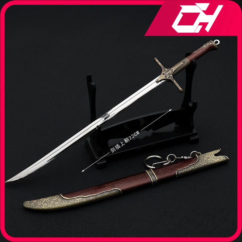 

22cm Wild Hunt Medieval Weapon Model Iris Sword Movies Peripheral Weapon Models Samurai Sword Models Keychains Ornament Crafts