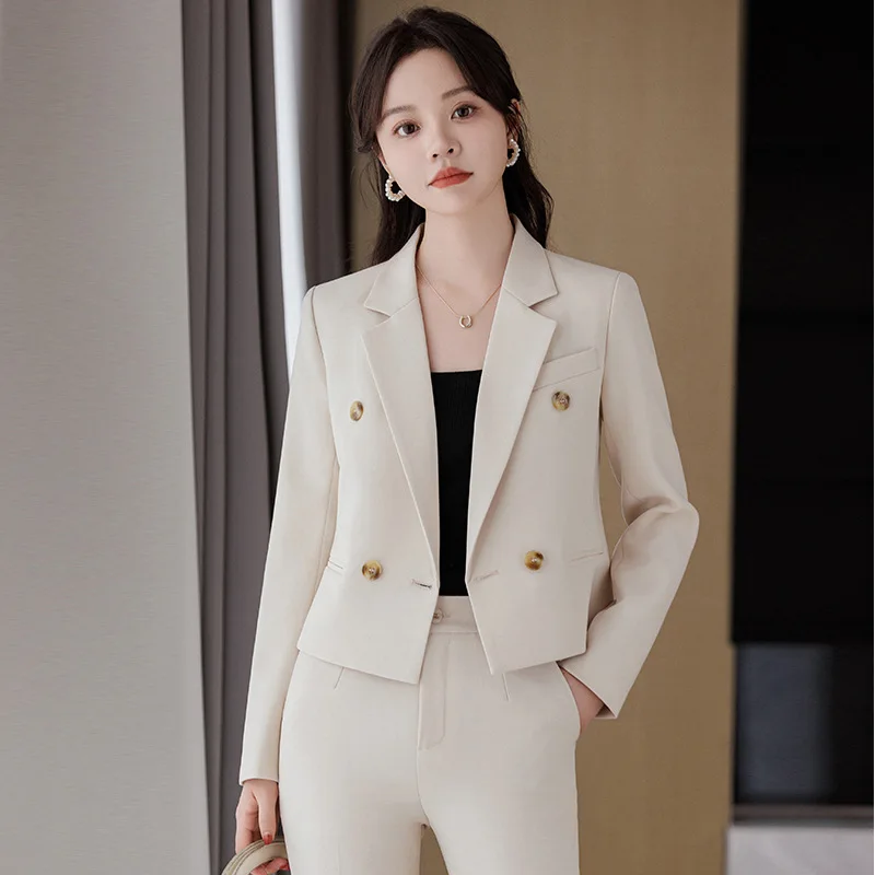 

Suit Jacket Women's Spring and Autumn High-Grade Short Korean Casual Socialite Temperament Twinset Small Business Suit