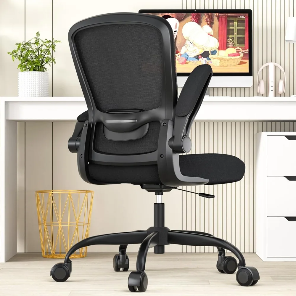 

Office Chair, Ergonomic Desk Chair with Adjustable Lumbar Support, High Back Mesh Computer Chair with Flip-up