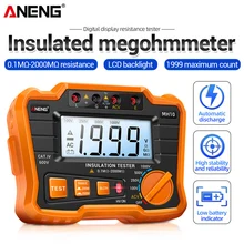 ANENG MH10 Digital Megohmmeter Insulation Resistance Tests Meter Megger 100/250/500/1000V Earth Resistance Voltage Tester Orange
ANENG MH10 Digital Megohmmeter Insulation Resistance Tests Meter Megger 100/250/500/1000V Earth Resistance Voltage Tester Orange