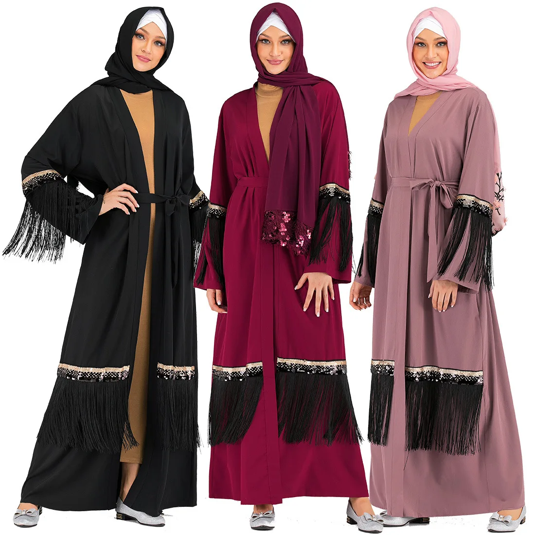 Tassel Ramadan Abaya Islam Kaftan Sash Big Swing Long Dress Muslim Clothes Dubai open Abayas for Women Caftan Jilbab Hijab Robe
Tassel Ramadan Abaya Islam Kaftan Sash Big Swing Long Dress Muslim Clothes Dubai open Abayas for Women Caftan Jilbab Hijab Robe