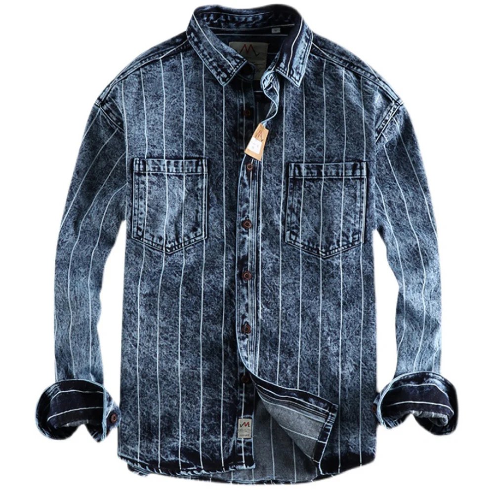 and European Fashion Big Tall Mans Jeans Shirt Spring Summer Men's Stripe Shirt Denim Travel Street Shirts Brand Mans Clothing
and European Fashion Big Tall Mans Jeans Shirt Spring Summer Men's Stripe Shirt Denim Travel Street Shirts Brand Mans Clothing