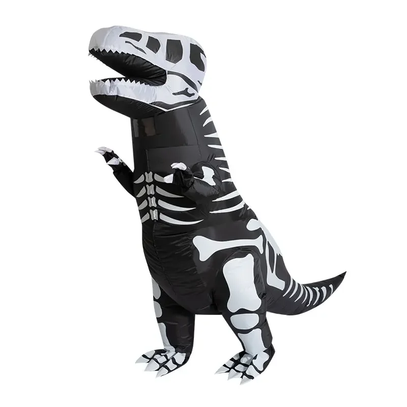 

Halloween Carnival Adult Kids Anime Cosplay Masquerade Dino Suit Party Skeleton Tyrannosaurus Rex Dinosaur Inflatable Costume