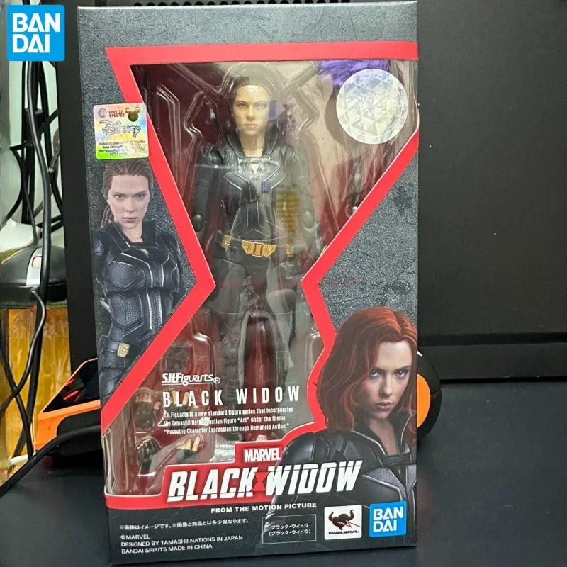 

In Stock Bandai Original Shf Marvel Black Widow Movie Multiple Accessories Equipo Action Figure Collection Decoration Model Toy