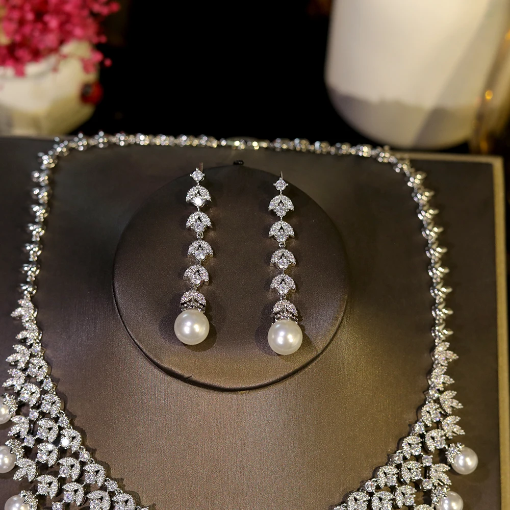3A Cubic Zirconia Silver Color Tassel Necklace Luxury Pearl Jewelry Sets Bridal Dubai Wedding PROM Accessories 5 Mallzona See6b76ff55834f778307e897ab0119018 3A Cubic Zirconia Silver Color Tassel Necklace Luxury Pearl Jewelry Sets Bridal Dubai Wedding PROM Accessories Mallzona