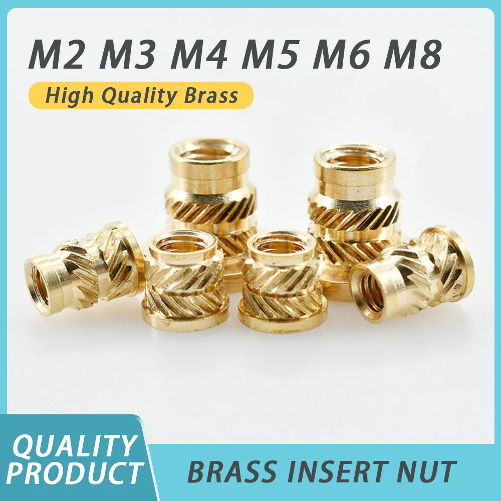 

M2 M3 M4 M5 M6 M8 Brass Hot Melting Insert Knurled Flange Nut Thread Heating Molding Injection Embedment T-type Nuts Electrical