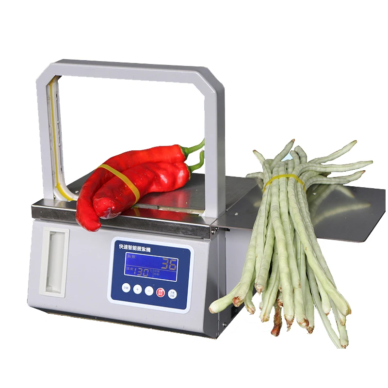 

Automatic Opp Tape Strapping Machine Supermarket Vegetable Food Tying Binding Machine Hot Melt Strapper