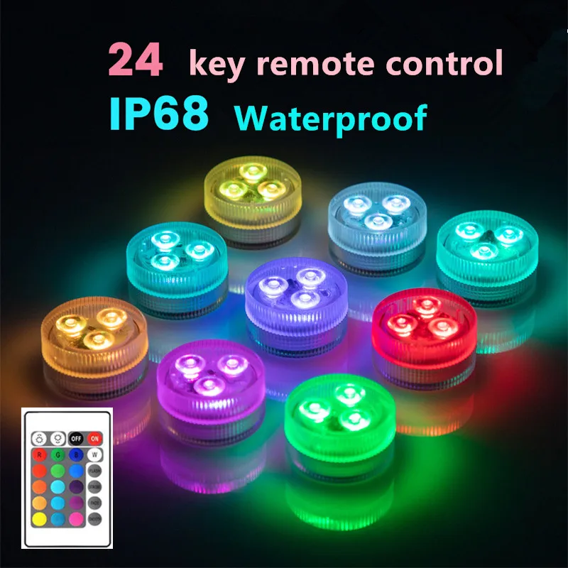 

3 LED Diving Light IP68 Waterproof Submarine Light IR Remote Control Swimming Pool Underwater Light Floating Lamp Garden Lights