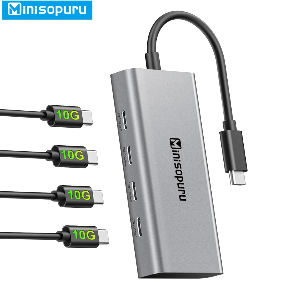 Minisopuru USB C Hub 10Gbps 4 Port USB C to USB C Splitter for Data Transfer Only Multiport Adapter for MacBook Pro Air iMac Hub
Minisopuru USB C Hub 10Gbps 4 Port USB C to USB C Splitter for Data Transfer Only Multiport Adapter for MacBook Pro Air iMac Hub