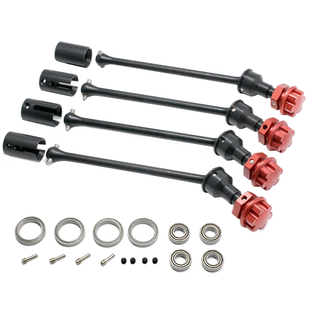 4 PCS Steel Extended Driveshaft CVD with Splined Wheel Hex for 1/10 Traxxas MAXX RC Car Parts,Black & Red
4 PCS Steel Extended Driveshaft CVD with Splined Wheel Hex for 1/10 Traxxas MAXX RC Car Parts,Black & Red