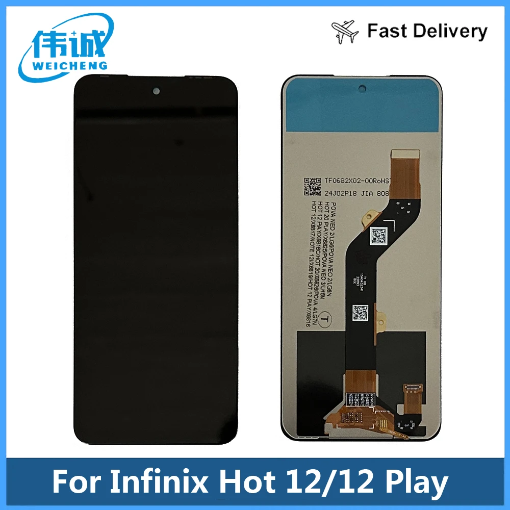

6.82 inch For Infinix Hot 12 Hot 12 Play X6816 X6817 LCD Display Touch Screen Digitizer Panel Assembly Replacement LCD Display