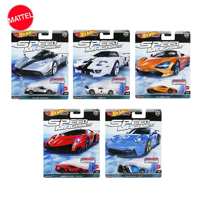 

Original Hot Wheels Car Culture Speed Machine Diecast Premium 1:64 Pagani Zonda R Ford GT Vehicles Toys for Boys Birthday Gift