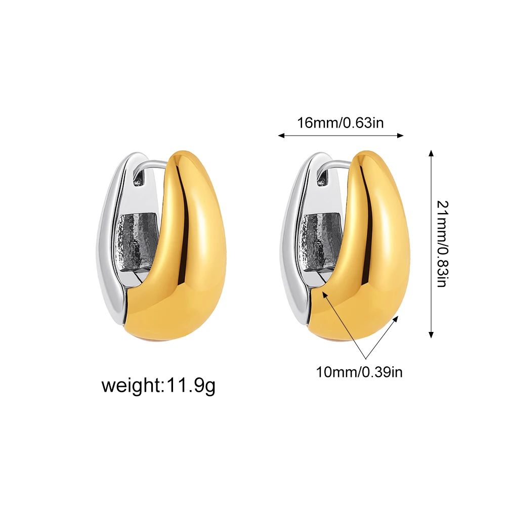 Smooth Gold Silver Color Mixing Metal Splicing Ear Buckle Chunky Hoop Earrings for Women Piercing Huggie Hoops Fashion Jewelry 13 See78aae10fe7449dbf18ebf903c7d5a1m