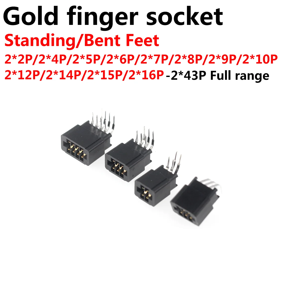 10/5PCS 2.54mm pitch Curved Pin Edge Card Connector Slot bus socket Gold finger socket PCB board socket straight Pin 2X2P-2X43P
10/5PCS 2.54mm pitch Curved Pin Edge Card Connector Slot bus socket Gold finger socket PCB board socket straight Pin 2X2P-2X43P