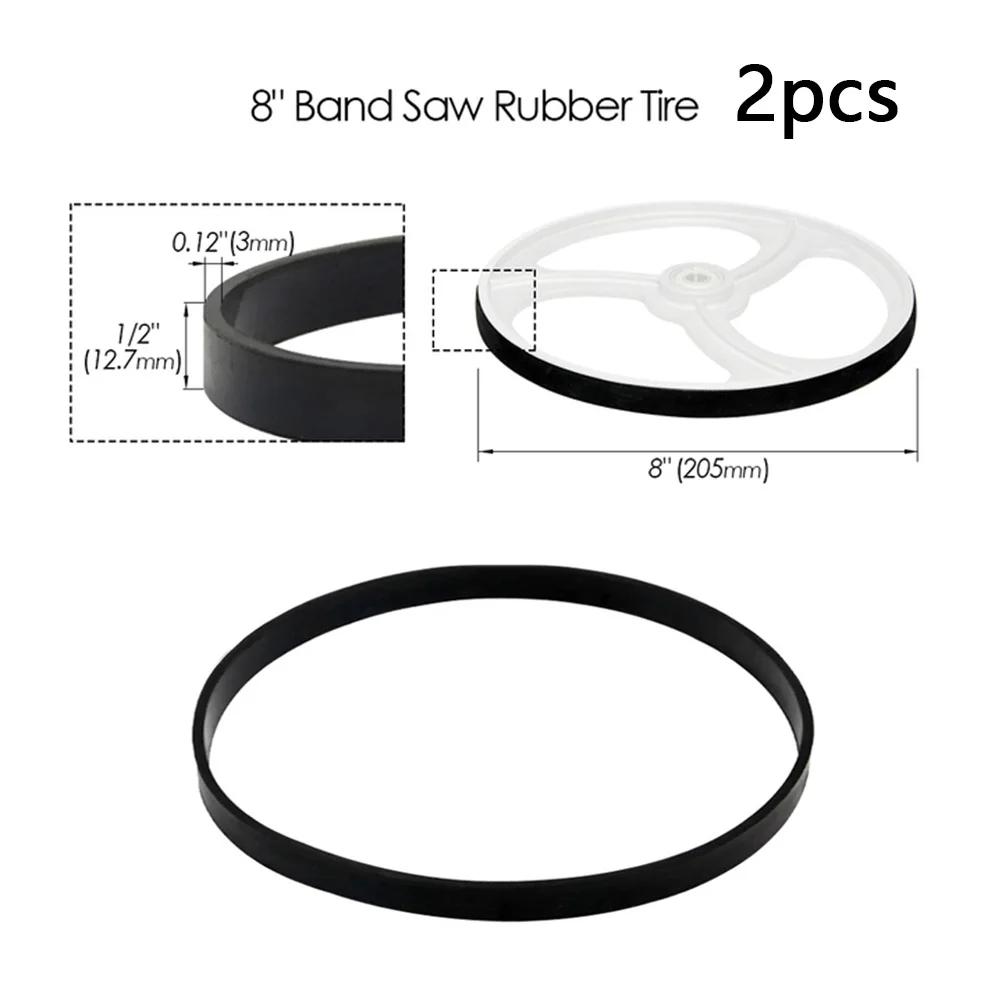 

2pcs WoodWorking Band Saw Rubber Rubber Ring 8-14Inch Anti-skid Rubber Rings Accessories Band Saws Wear Resistance