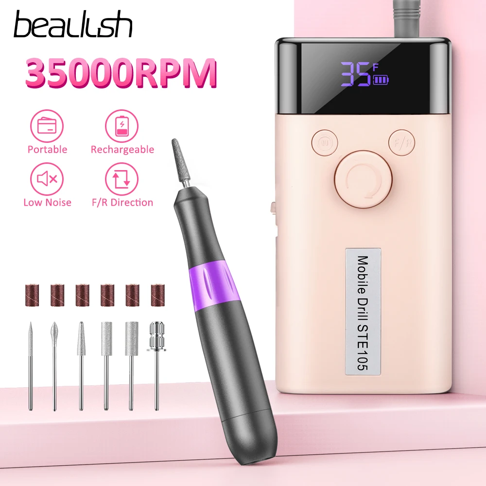 

Beaulush 35000RPM Nail Drill Machine Professional Electric Nail Sander With LCD Display Gel Nail Polish Remover Manicure Machine
