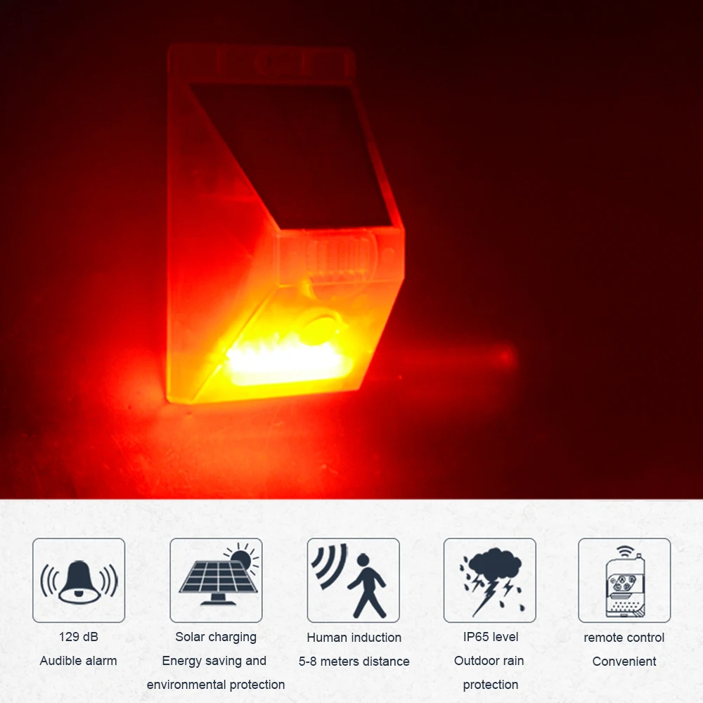 Remote Control Alarm Warning Lights Solar Motion Sensor Warning Security Light Outdoor Wall Light Waterproof Lamp for Garden
Remote Control Alarm Warning Lights Solar Motion Sensor Warning Security Light Outdoor Wall Light Waterproof Lamp for Garden
