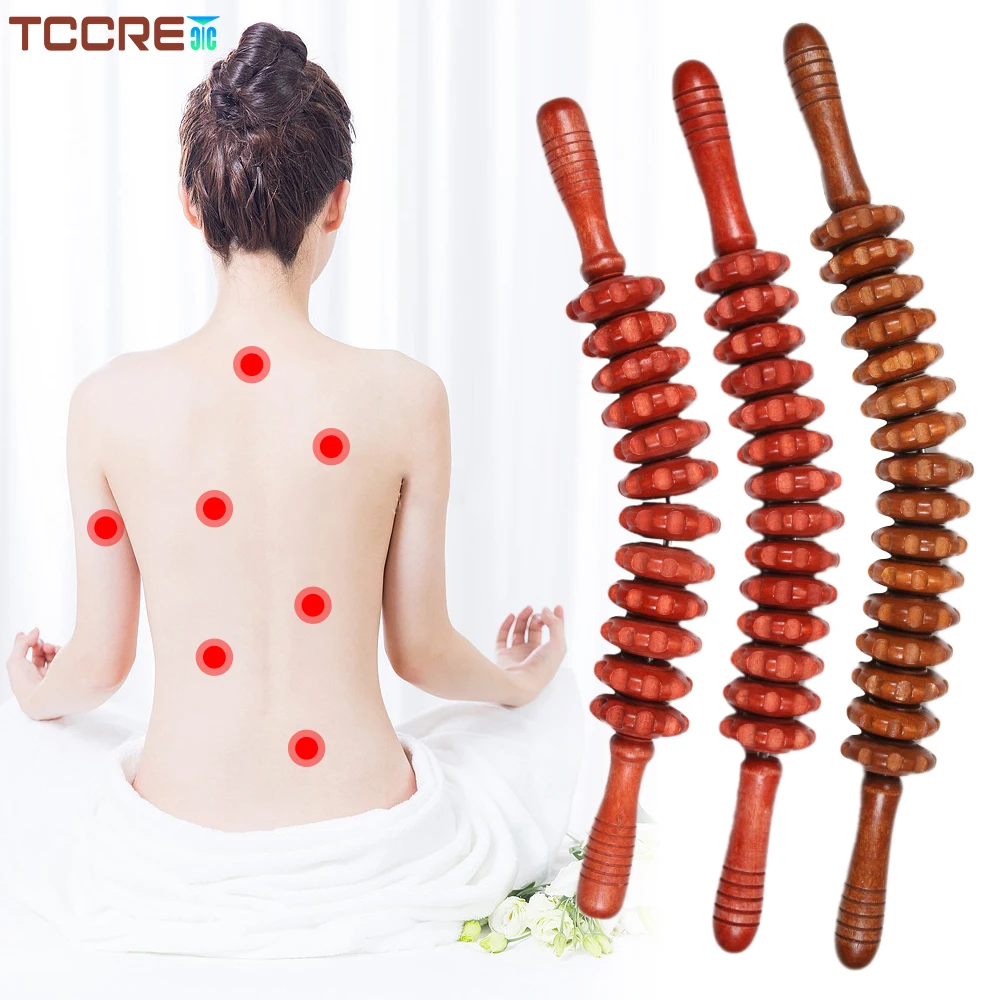 

Handheld Curved Wood Massage Roller Stick Wood Therapy Tool Lymphatic Drainage Massager for Anti-Cellulite Relieve Muscle Stress
