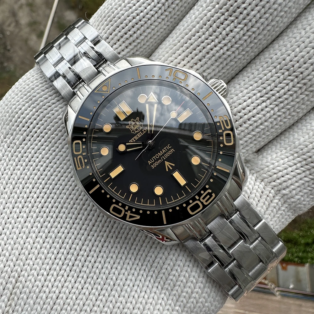 

STEELDIVE SD1957 Steel Bracelet 42MM Vintage Ceramic Bezel 200M NH35 Luminous Sapphire Glass Automatic Men Dive Watch Reloj