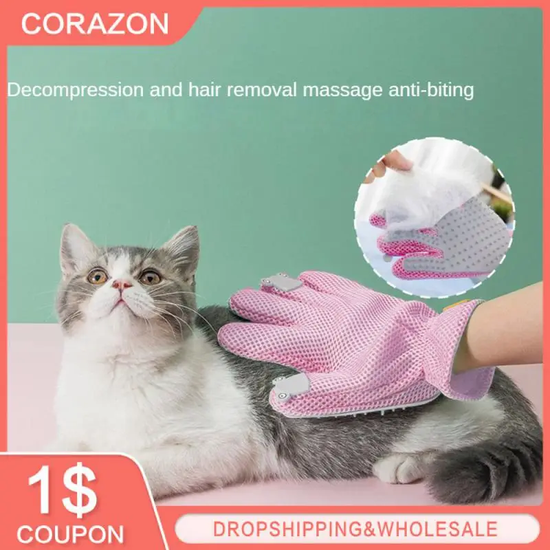 

Pet Deshedding Brush Glove Dog Cat Grooming Glove Brush Comb Cat Hair Glove Dogs Bath Cleaning Supplies Animal Combs