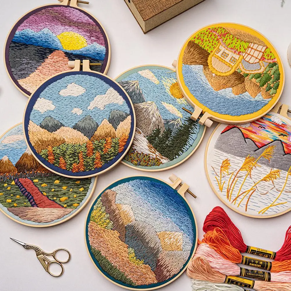 NEW Diy Embroidery Kit Landscape Sky Clouds Pattern Cross Stitch Kits With Embroidery Hoops For Beginners
NEW Diy Embroidery Kit Landscape Sky Clouds Pattern Cross Stitch Kits With Embroidery Hoops For Beginners