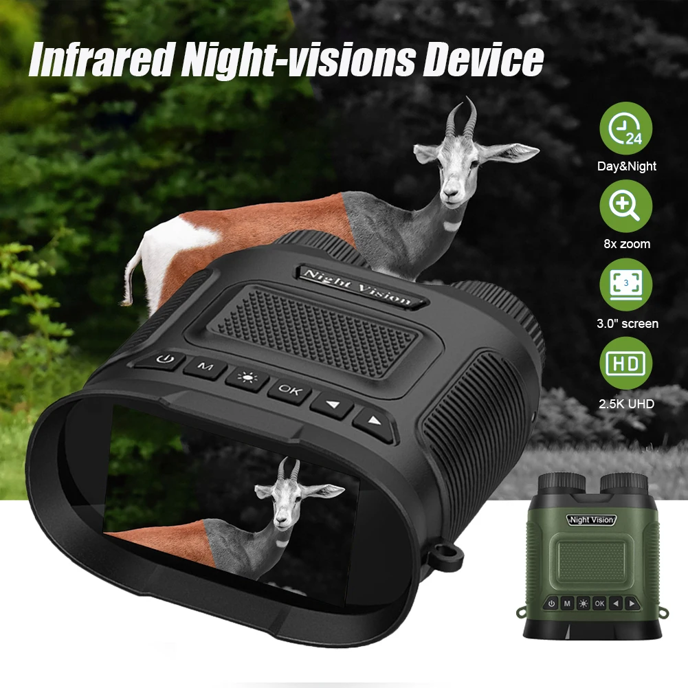 Infrared Night Vision Binoculars 1080P HD 8X Zoom Hunting Camping Hiking Carp Fishing Telescope Outdoor Night Vision Goggles
Infrared Night Vision Binoculars 1080P HD 8X Zoom Hunting Camping Hiking Carp Fishing Telescope Outdoor Night Vision Goggles