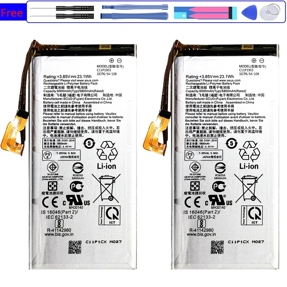 Mobile Phone Battery C11P1903 6000mAh for Asus rog phone 3 ROG3 Replacement Battery
Mobile Phone Battery C11P1903 6000mAh for Asus rog phone 3 ROG3 Replacement Battery