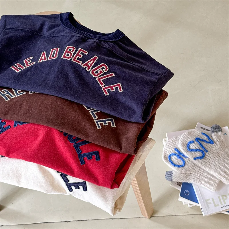 2025 Autumn New Children Long Sleeve T Shirts Boys Girls Letter Embroidery Cotton Tops Kids Casual Sweatshirt Bottoming Shirt 51 See83d3f50839454793708e14dbc46cb7E