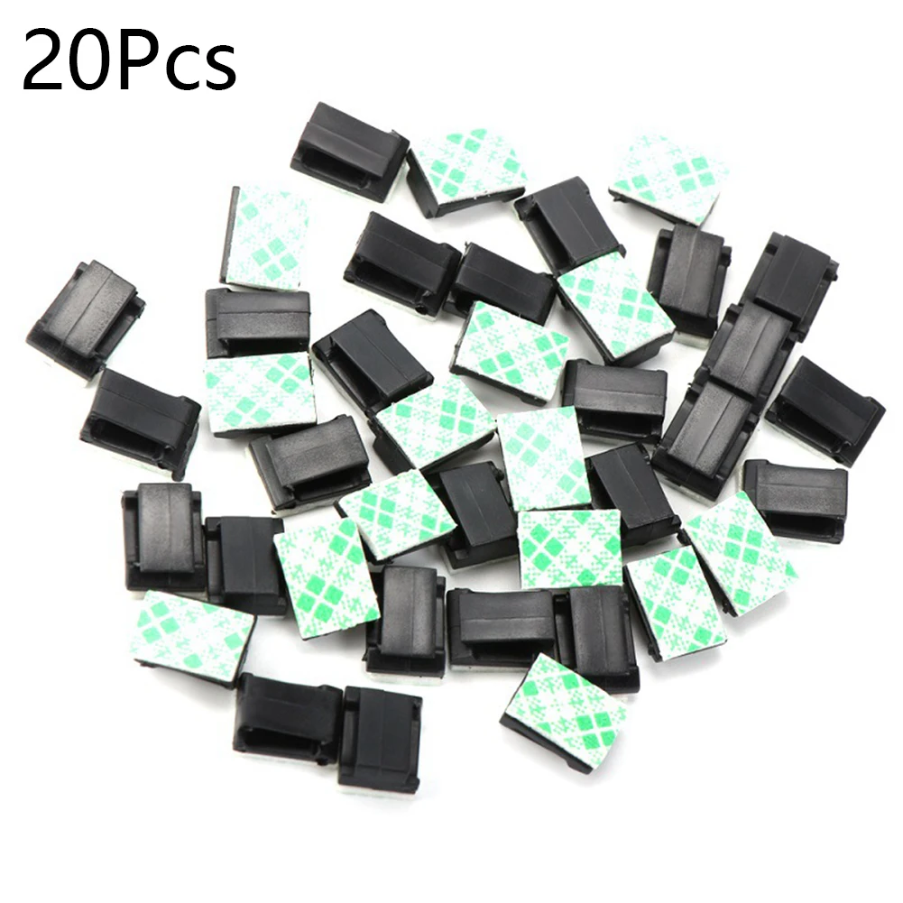 

High Quality Cable Clip Clips Fixed Clips Car Useful Wires Data Cord Tie Cable Black/white Self-adhensive 20PCS