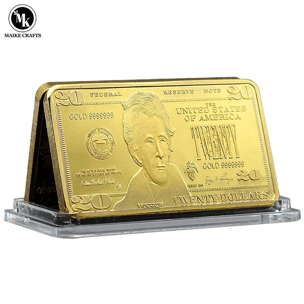 American Twenty Dollars Gold Bar Gold Bar Metal Gold Plated Crafts USD Challenge Coin Collectible Holiday Gifts
American Twenty Dollars Gold Bar Gold Bar Metal Gold Plated Crafts USD Challenge Coin Collectible Holiday Gifts