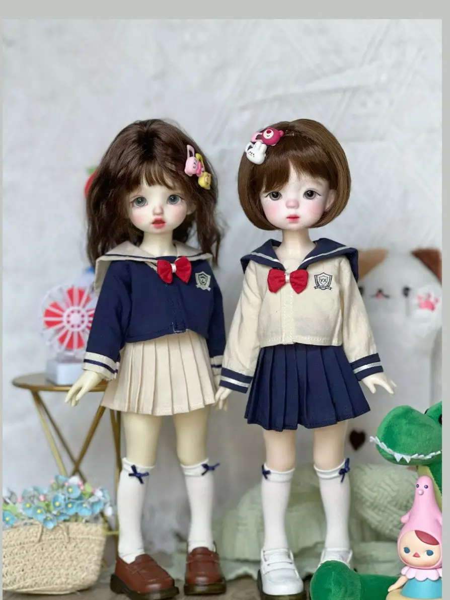 

BJD doll clothes set suitable for 1/6 size bjd girl clothes uniform school sailor 1-6 clothes suit doll accessories (3 points)