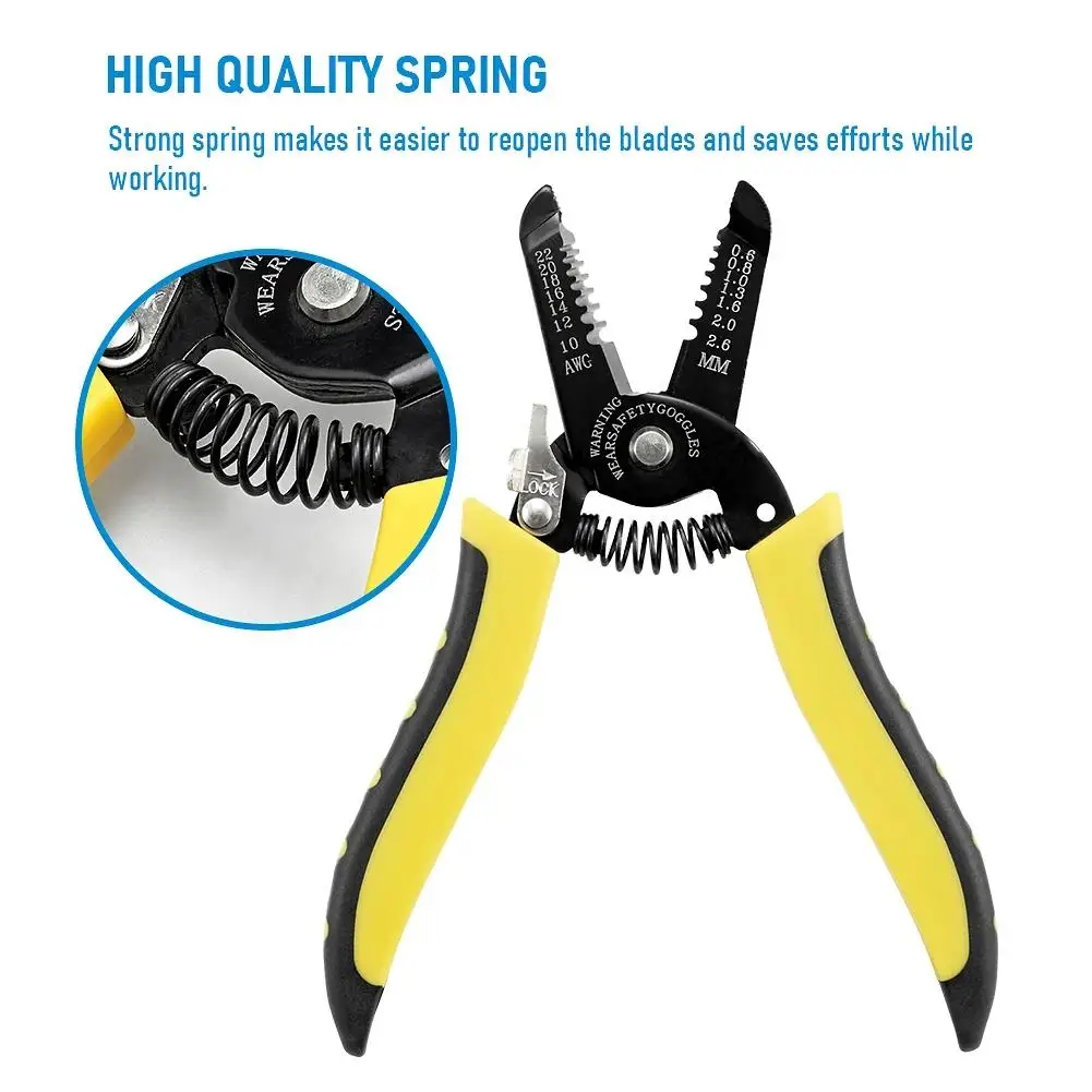 

Hardened Steel Portable Wire Stripper Pliers Crimper Cutter Hand Cable Multi Crimping Stripping Tool Electrician C5a8