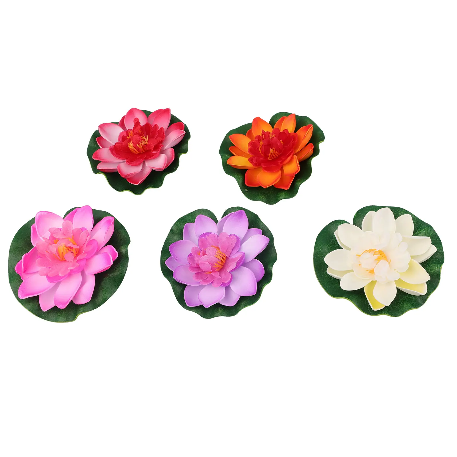 

5pcs Floating Artificial Lotus Fake Plant DIY Water Lily Pond Plants Simulation Lotus Home Outdoor Garden Pool Decor Supplies
