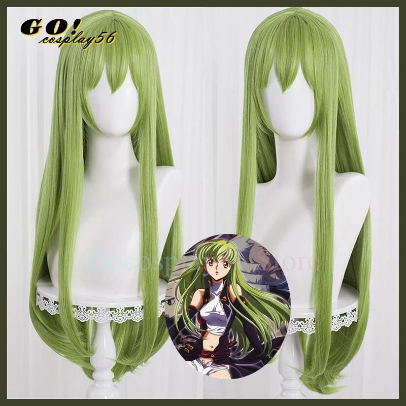 

Code Geass C.C. Cosplay FGO Enkidu Wig Green 80cm Long Straight Synthetic Hair Adult Fate Grand Order Role Play