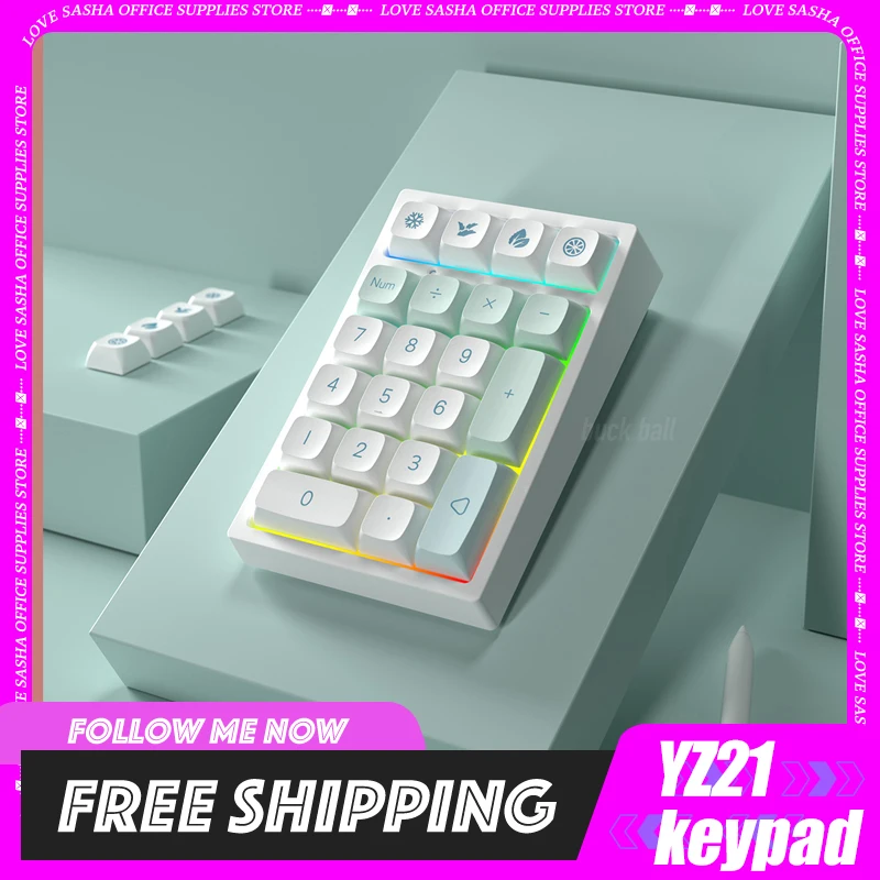 YUNZII YZ21 RGB 21 Keys Wired&Wireless Hot Swappable Mechanical Mini Numpad Gaming Numeric Keypad
YUNZII YZ21 RGB 21 Keys Wired&Wireless Hot Swappable Mechanical Mini Numpad Gaming Numeric Keypad