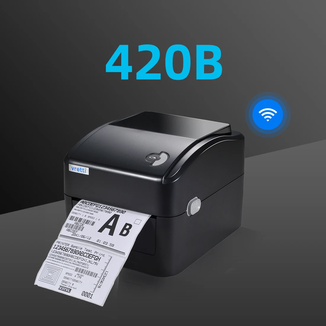 Беспроводной высокоскоростной принтер для печати этикеток Vretti 420B Wi-Fi порт 4*6