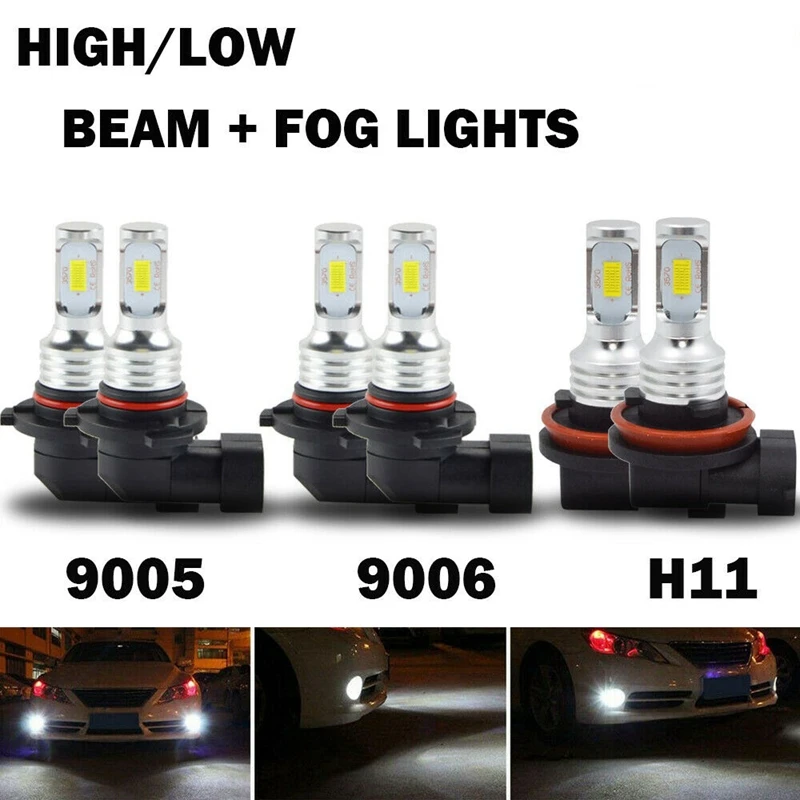 

6X Combo фонари головного света, противотуманные лампы для Toyota Corolla RAV4 H11 9006 9005 HID