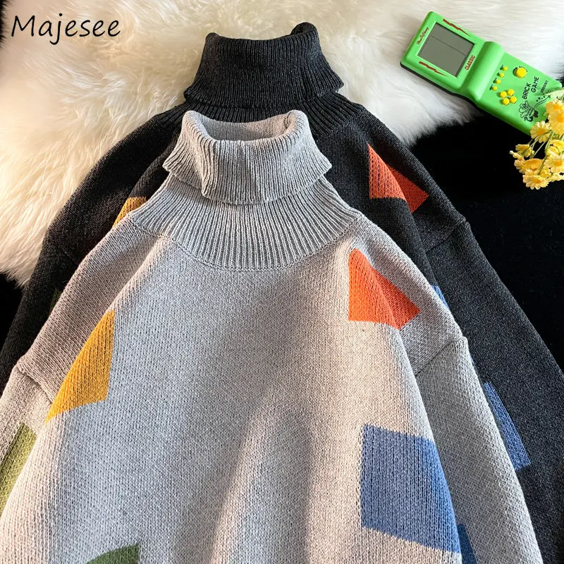 Turtleneck Sweater Men Vintage Knitwear Korean Style Trendy High Street Loose Casual All-match Winter Print Clothing Handsome
Turtleneck Sweater Men Vintage Knitwear Korean Style Trendy High Street Loose Casual All-match Winter Print Clothing Handsome