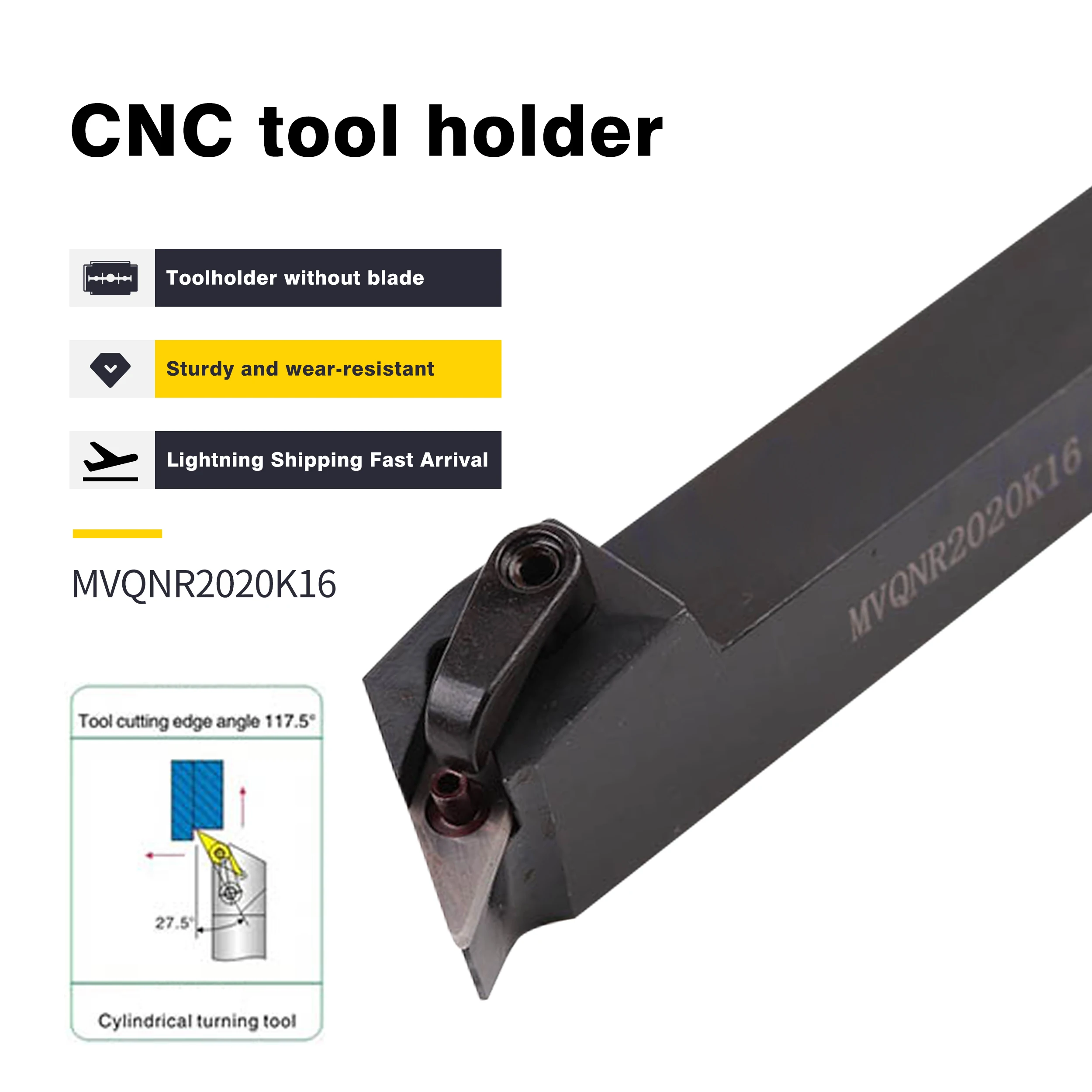 1pc MVQNR1616H16 MVQNR2020K16 Lathe Cutting Tool Arbor MVQNR2525M16 CNC Lathe Tools External Turning Tool Holder,For VNMG Insert
1pc MVQNR1616H16 MVQNR2020K16 Lathe Cutting Tool Arbor MVQNR2525M16 CNC Lathe Tools External Turning Tool Holder,For VNMG Insert