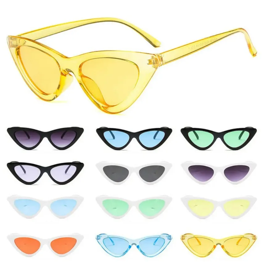 

FOENIXSONG Y2K Cat Eye Sun Glasses for Women Fashion Cateye Spectacles Triangle Frame Sunglasses 80s Vintage Eyewear