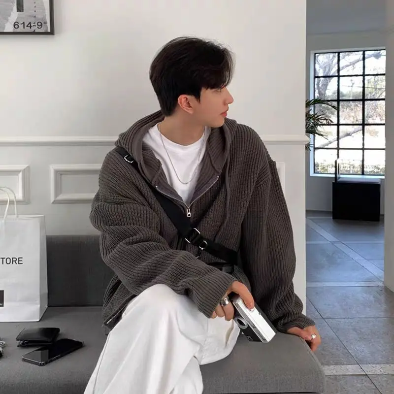 Korean style autumn and winter trend for men and women personalized hooded knit sweater for couples simple and casual Harajuku
Korean style autumn and winter trend for men and women personalized hooded knit sweater for couples simple and casual Harajuku