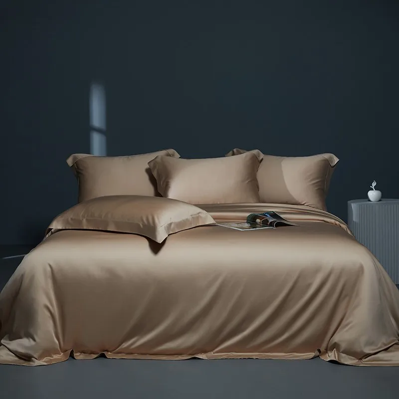 

Eucalyptus Cooling Duvet Cover Flat/fitted Sheet 2Pcs Pillowcase Certified Lyocell Fiber Ultra Silky Soft Super King Bedspread