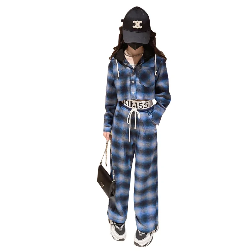 Teen Girl Clothes Fashion Set Spring Letter Print Plaid Top + Pant 2 Pcs Hooded Design Casual Loose Jacket Wide Leg Pants 4-14 Y
Teen Girl Clothes Fashion Set Spring Letter Print Plaid Top + Pant 2 Pcs Hooded Design Casual Loose Jacket Wide Leg Pants 4-14 Y
