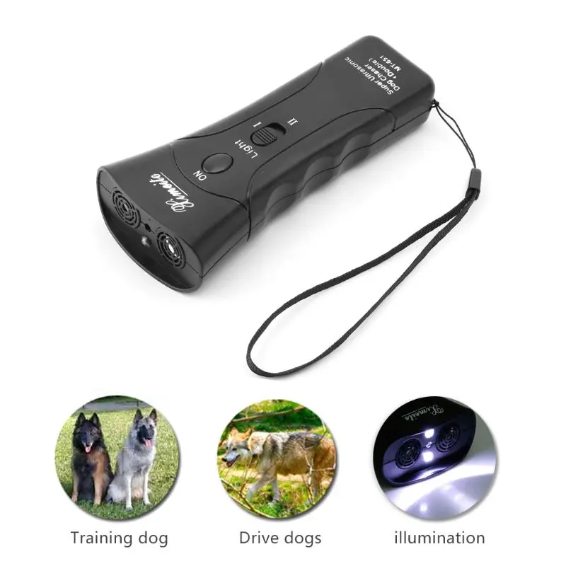 

New Ultrasonic Dog Chaser Stop Aggressive Animal Attacks Repeller Flashlight Dog Training Equipment Anti Barking Device