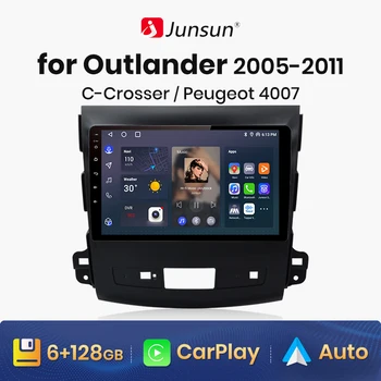 Junsun-V1 AI 음성 무선 안드로이드 카플레이 자동 라디오, 미쓰비시 아웃랜더 xl 2 2005-2011 시트로엥 C-크로서 4G 차량용